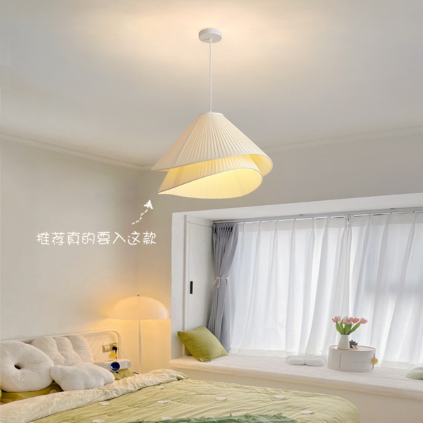 Đèn thả trần chao xếp ly decor không gian phòng ngủ