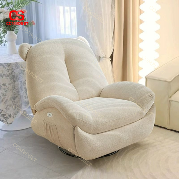 Ghế Sofa Gấu Đa Chức Năng tích hợp nhiều tiện ích: ghế ngồi, massage thông minh, có giá để điện thoại, xoay 360 độ