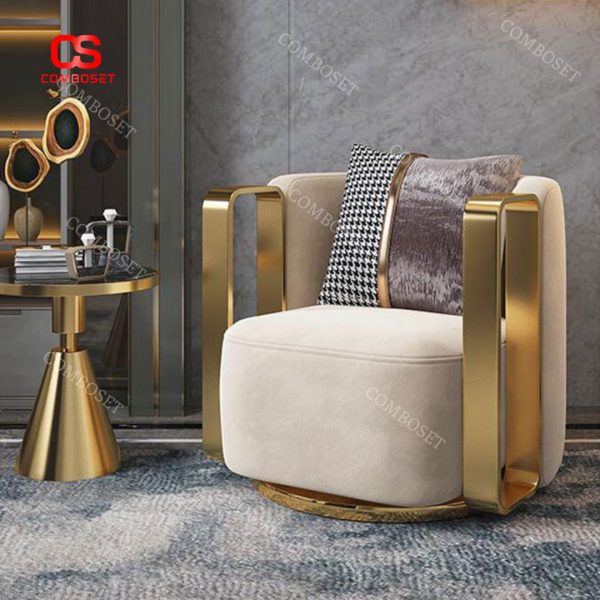 Ghế sofa xoay 360 độ khung kim loại được thiết kế độc đáo