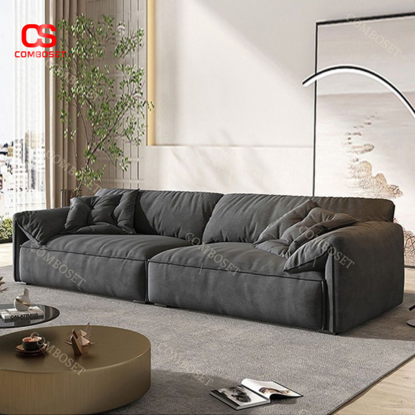 Ghế sofa đôi da lộn có 3 màu: đen, kem, cam