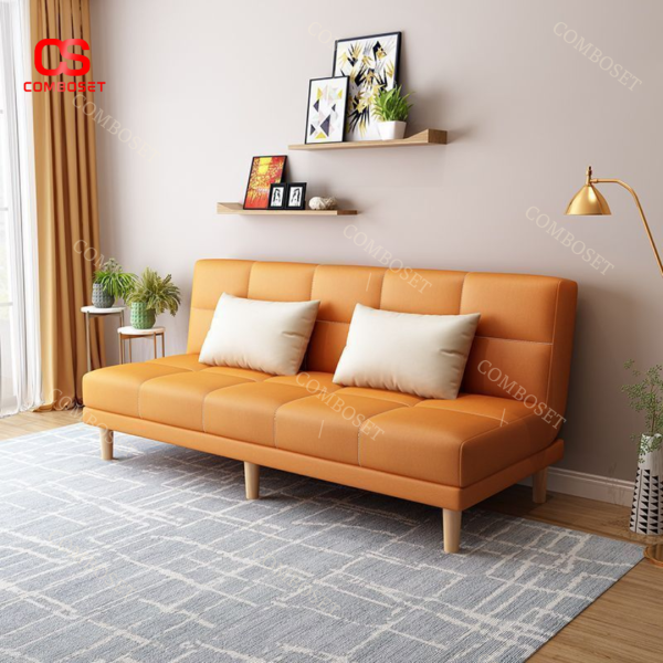 Ghế Sofa giường gấp gọn thông minh có 2 màu: kem và cam