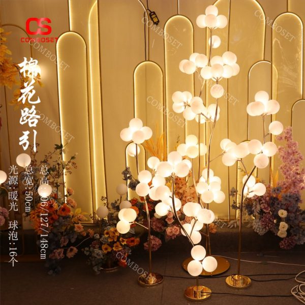 Đèn sàn thân cong chữ S 16 bóng led decor nhà hàng tiệc cưới