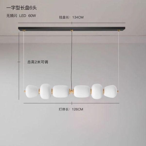 Đèn led thả hình cầu màu trắng được thiết kế theo phong cách wabi-sabi