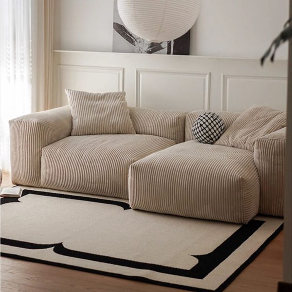 Ghế Sofa Lớn Vải Nhung Kẻ Sọc