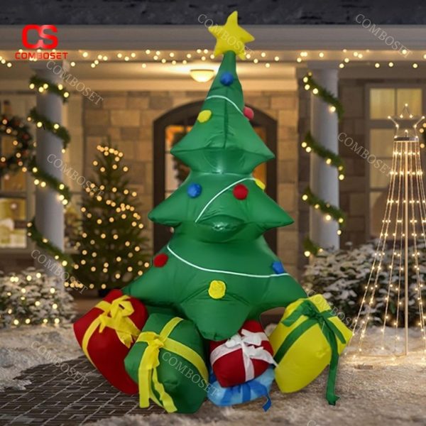 Mô hình cây thông noel bằng hơi kèm hộp quà với thiết kế xinh xắn đáng yêu