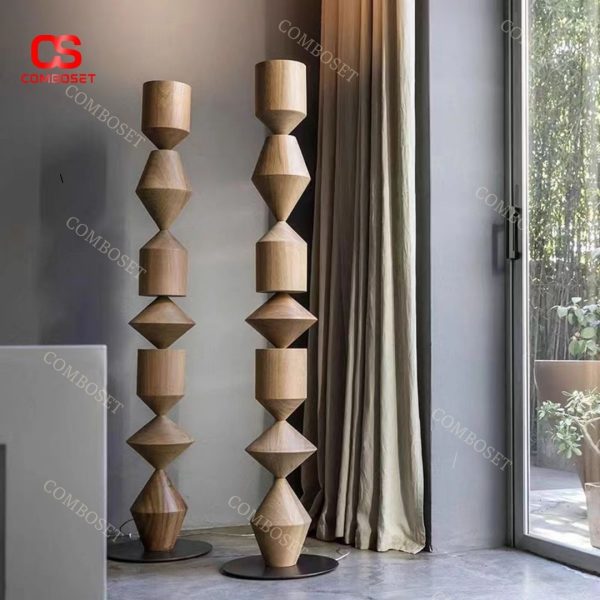 Đèn sàn đứng hình học wabi-sabi decor phòng khách