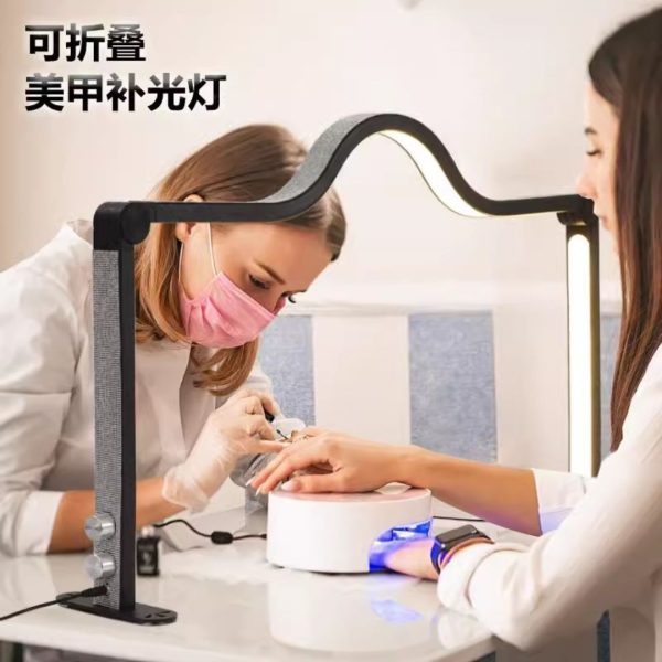 Đèn để bàn làm nail thiết kế nửa vầng trăng vuông