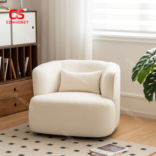 Ghế Sofa Đơn Lông Cừu Trắng