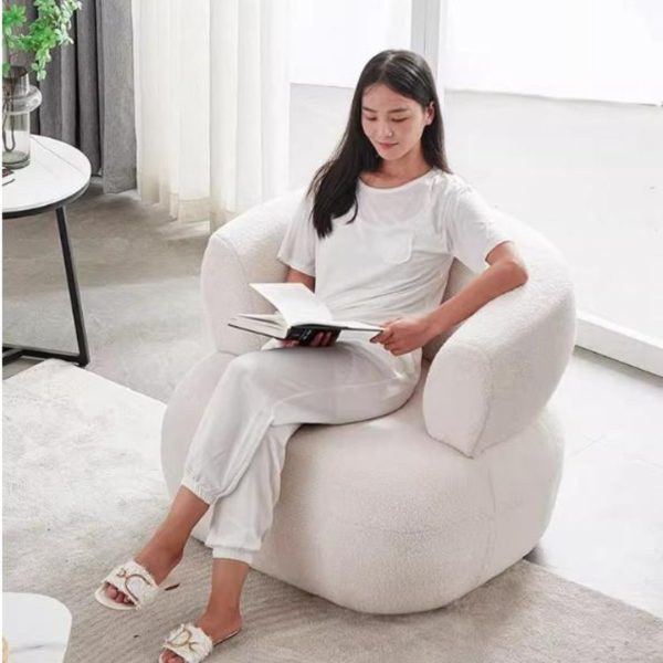 Ghế Sofa Đơn Lông Cừu Trắng