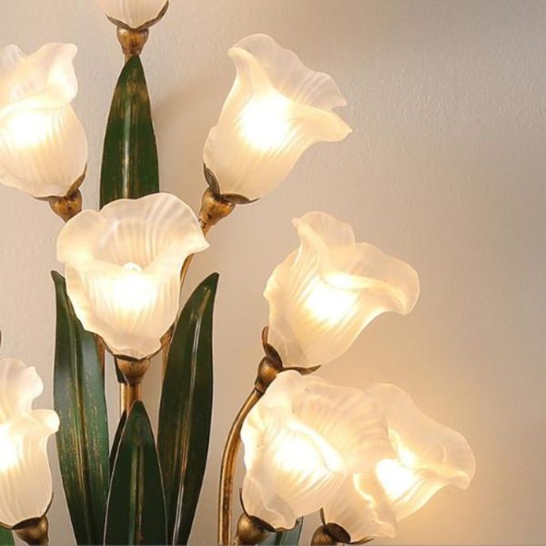 Đèn Tường Bó Hoa Tulip Thuỷ Tinh Nghệ Thuật Điêu Luyện Decor Phòng Khách Sắc Màu