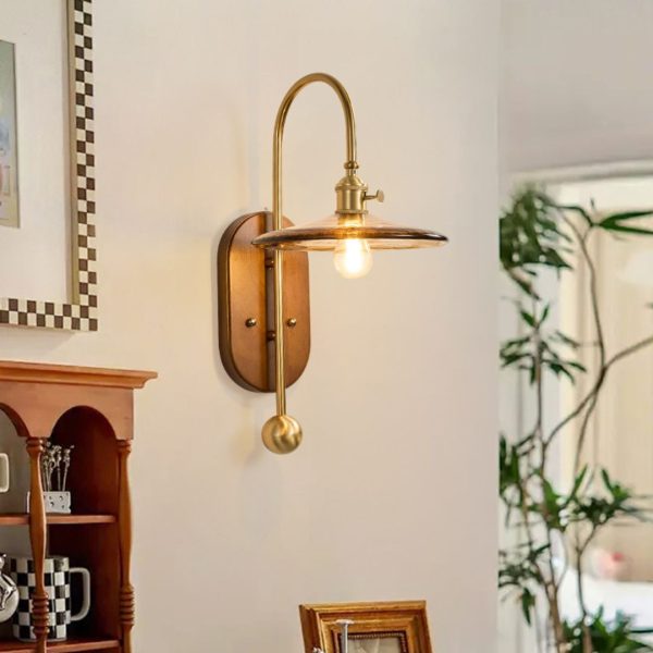 Đèn Tường Gỗ Cổ Điển Vintage Decor Phòng Khách Phòng Ngủ Ánh Sáng Ấm