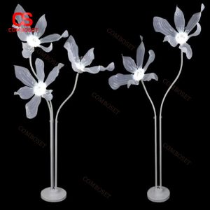 Đèn Sàn Hoa 6 Cánh Acrylic Decor Sân Khấu, Lối Đi Lễ Đường Tiệc Cưới Trang Nhã Có 3 Chế Độ Sáng